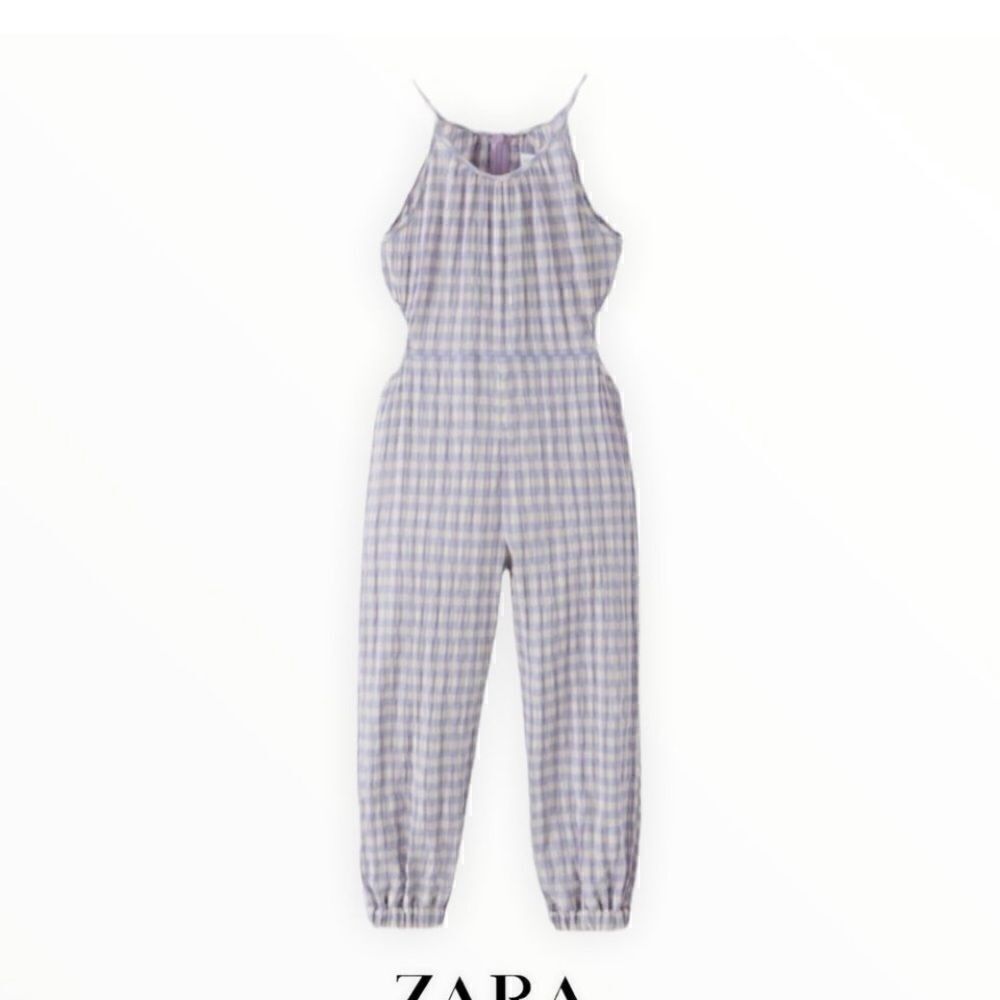 ZARA Kids | Lilac I GINGHAM JUMPSUITS size 10